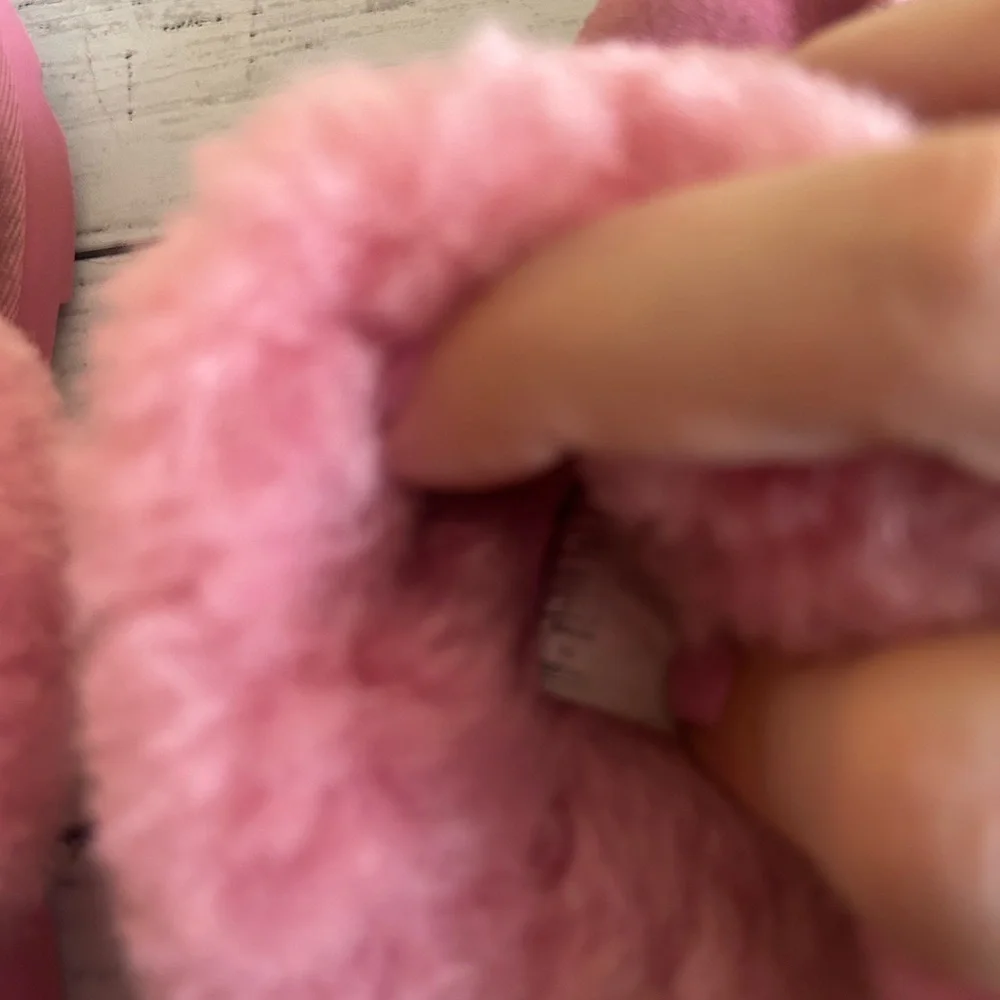 Ugg youth size 2 pink slip on slippers hard sole